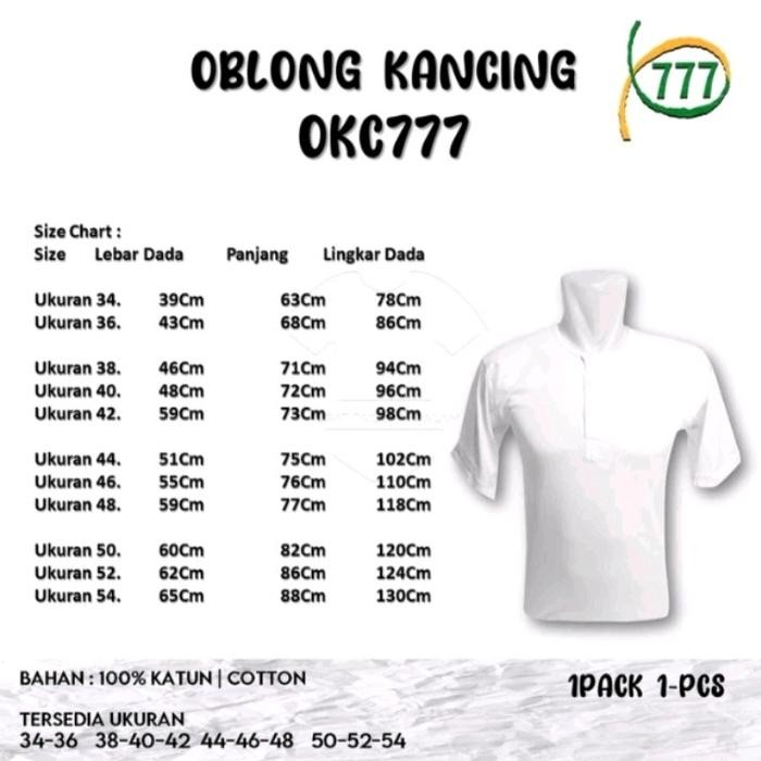 BEST SELLER KAOS OBLONG 777 KANCING DEPAN / OBLONG PRIA KATUN KANCING DADA / OBLONG 777 ASLI