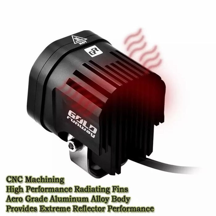 Gold Runway 40x GR-x4 Lampu Fog lamp 40watt relay swit cnc brecket