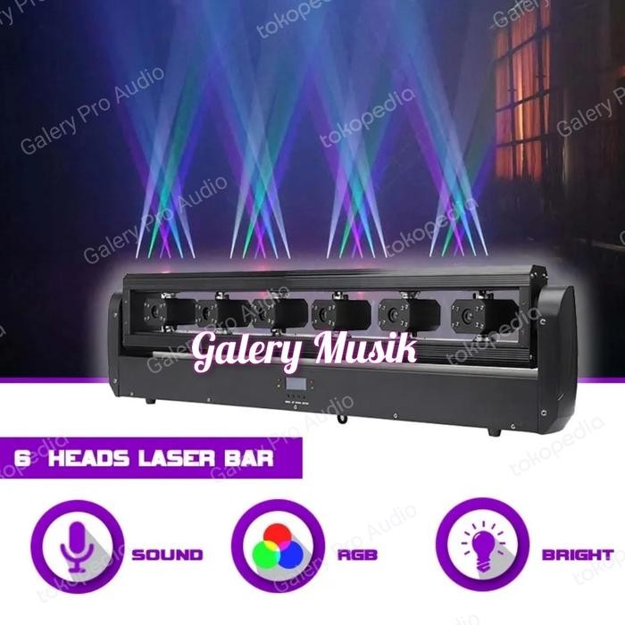 Moving Led Disco 6 Eyes RGB Fullcolor Laser Moving Head Light Bar Beam