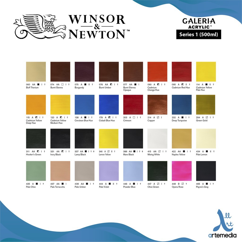 

Winsor & Newton Galeria Acrylic 500ml Series 1 Acrylic Paint Cat Akrilik - 01/02