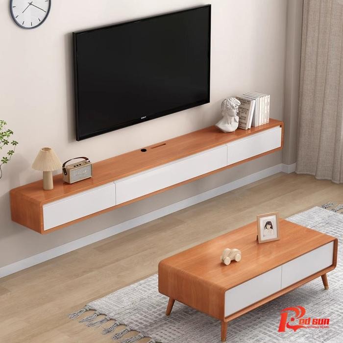 Meja Tv Gantung Minimalis Rak Tv Gantung Minimalis Lemari Tv Dinding Kayu Furniture Aesthetic