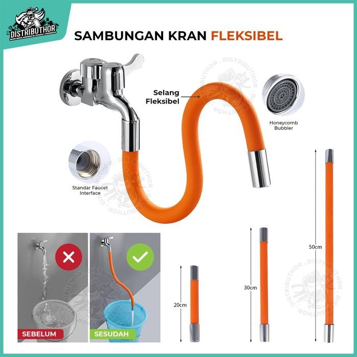PREMIUM Sambungan Kran Air Selang Fleksibel Penyambung Ujung Kepala Keran cuci tangan piring