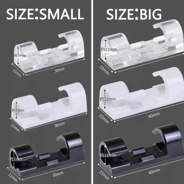 PREMIUM klip besar 16 tempel cable clip penjepit merapihkan perapih kabel klem holder organizer data