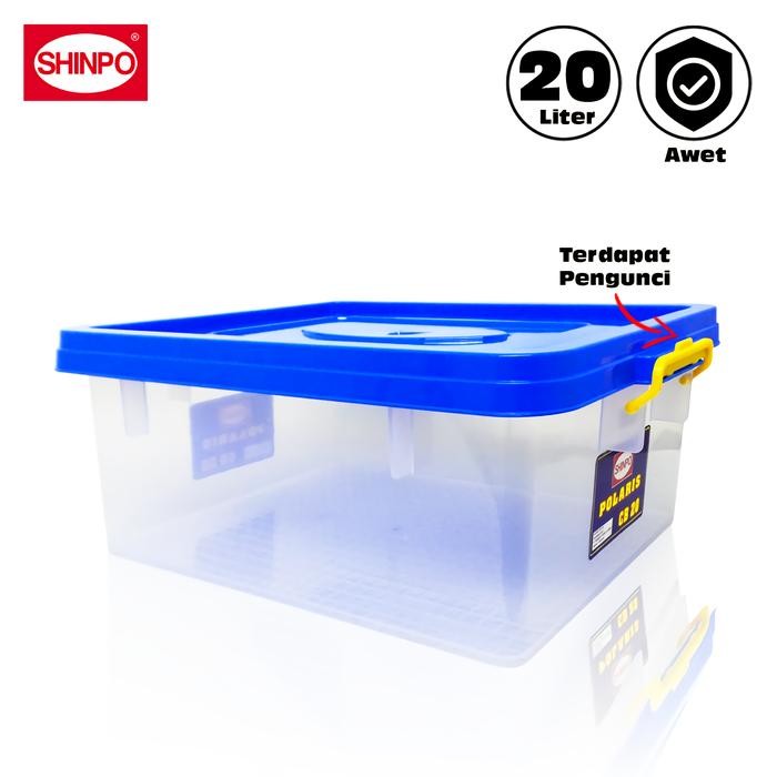 PREMIUM SHINPO Box Penyimpanan Kontainer Plastik 20 Liter Kotak Serbaguna Polaris Container Box Lock