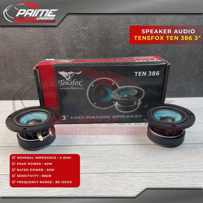 PREMIUM AUDIO TENSFOX TEN 386 3" MIDRANGE SPEAKER