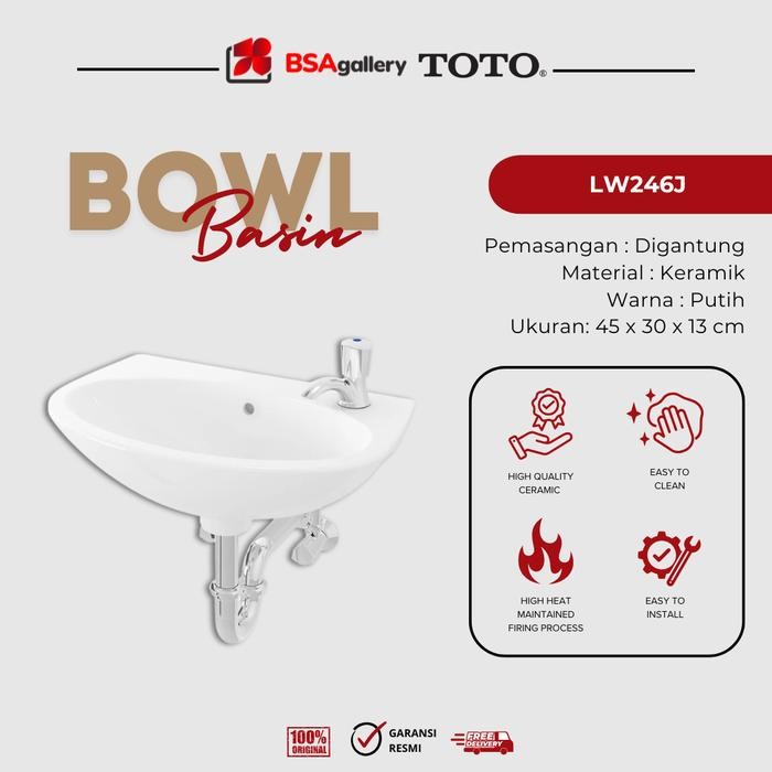 PREMIUM WASTAFEL TOTO LW 246 J / WASTAFEL SET TOTO / WASTAFEL BODY ONLY
