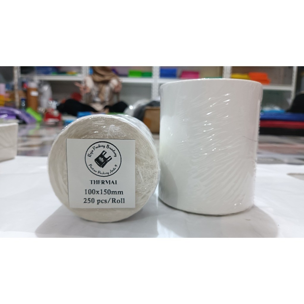 

Kertas Thermal 100x150 mm isi 250-500 lembar per Roll Label Thermal Kertas Printer Thermal Stiker