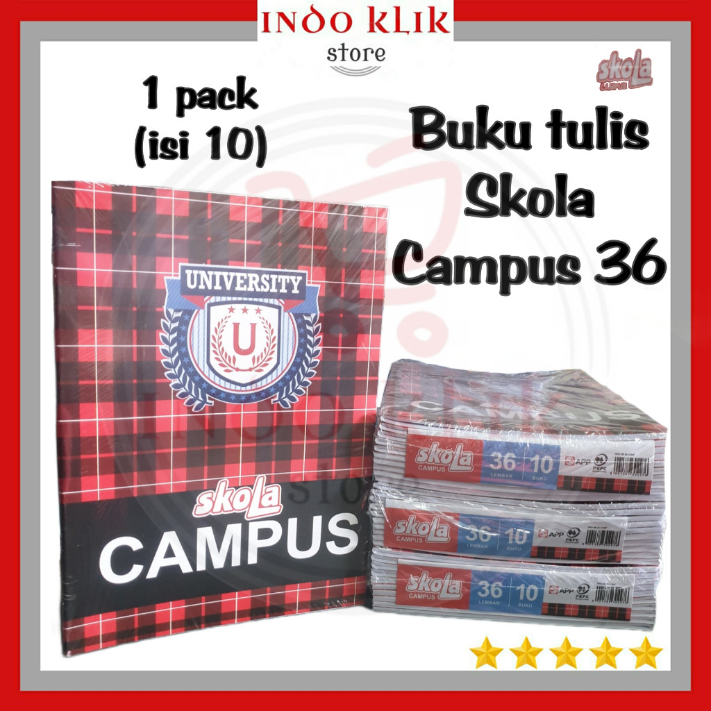 

Buku Tulis Skola Campus 36 Lembar / Buku Ukuran Boxy / Campus B5 36 Lbr