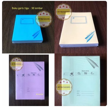

Buku tulis Garis 3 / Garis 5. isi 38 lembar. Harga per pack [ 10 buku ]