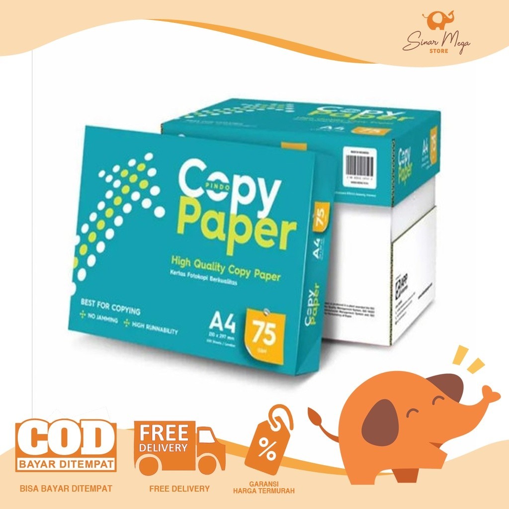 

Copy Paper A4 75 gr / Kertas HVS Print Fotocopy A4 75gsm