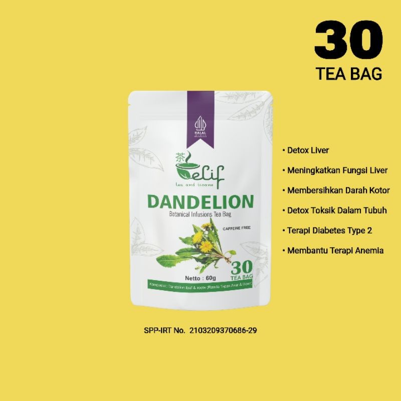 

WHYN!! ELIF TEA AND TISANE Dandelion Tea Teh Dandelion Anemia Detox Liver Pembersih Darah Kotor 30