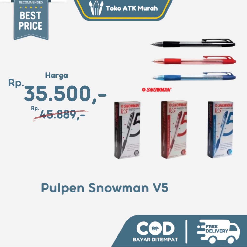 

Ballpoint / Pulpen Snowman V5 1 Pak / 12 pcs WE!!!