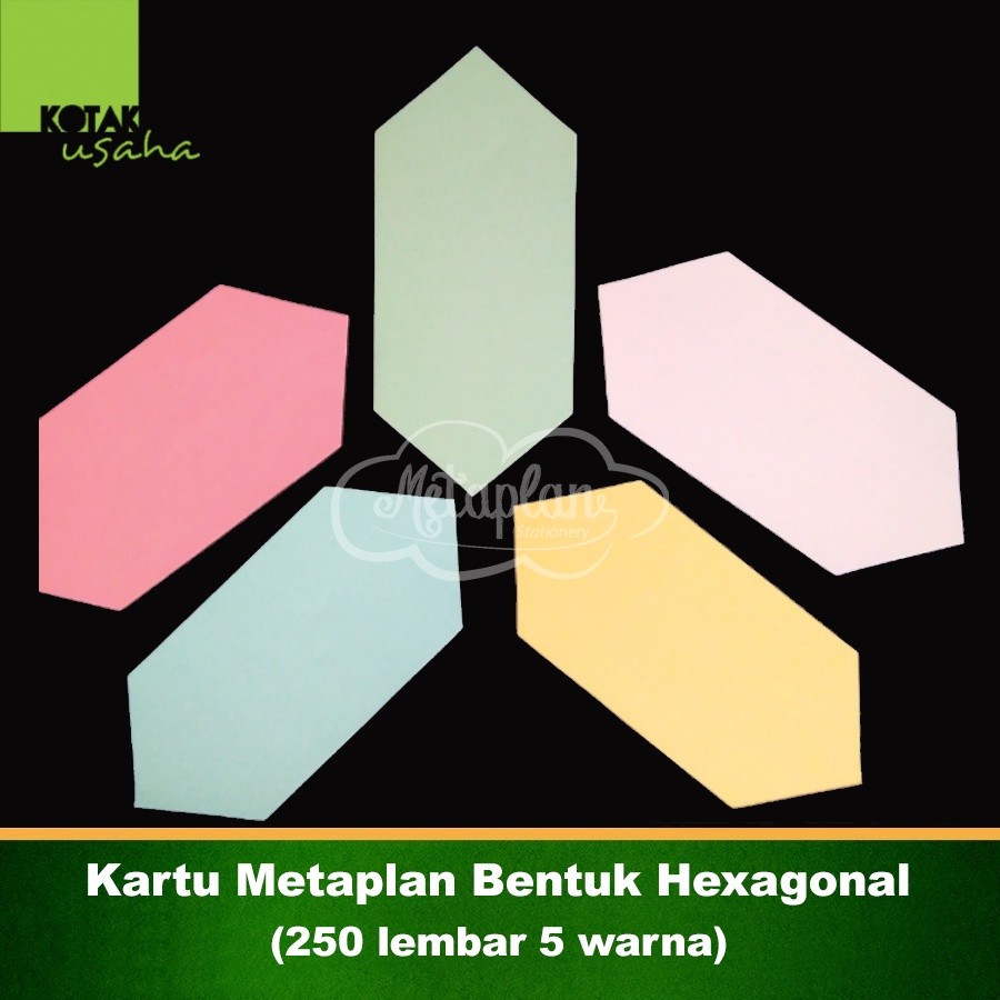 

Kartu Metaplan Bentuk Hexagonal (250 lembar 5 warna) WE!!