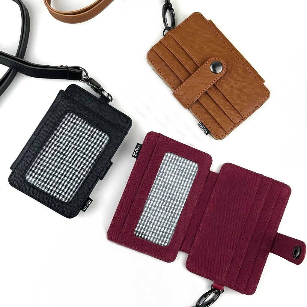 

Id card holder kulit imitasi name tag gantung dompet kartu kalung pria wanita WE!!!