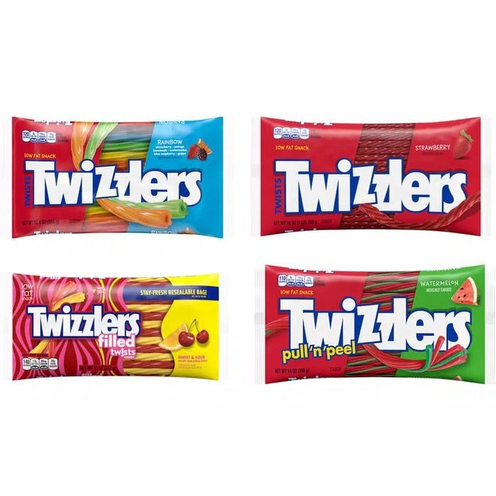 

TWIZZLERS TWIST WATERMELON STRAWBERRY CHERRY RAINBOW CANDY PERMEN USA