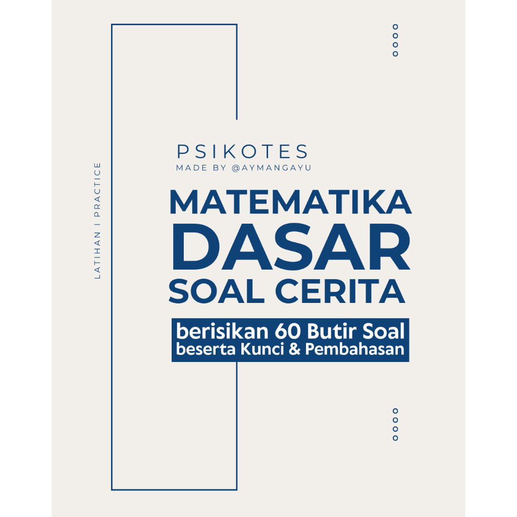 

LEMBAR LATIHAN MATDAS (SOAL CERITA) A4 + BONUS DESKRIPSI DIRI