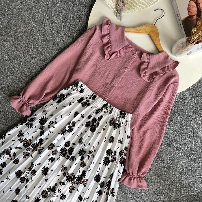 Vienetta.id - ONE SET SETELAN WANITA BAJU ROK PANJANG one set KIYOWO one set LUCU one set wanita