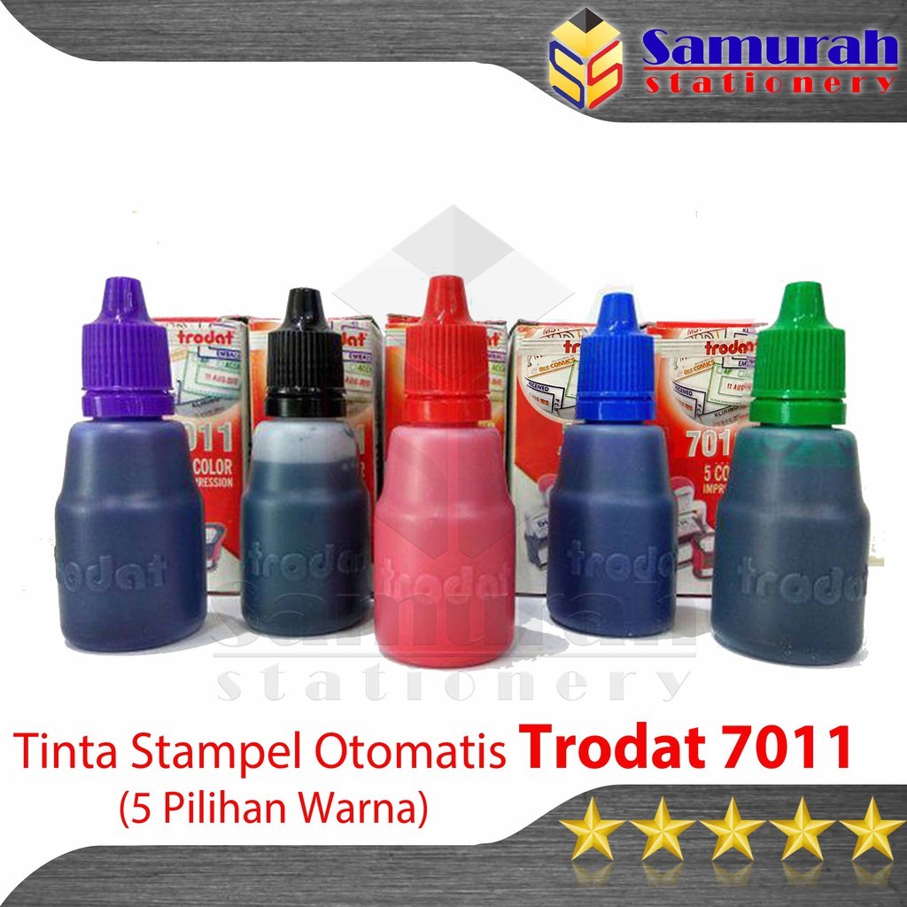 

Isi ulang Tinta Cap Stampel Otomatis Trodat 7011 / Refill Stamp Ink 25 ml 5 warna WE!!
