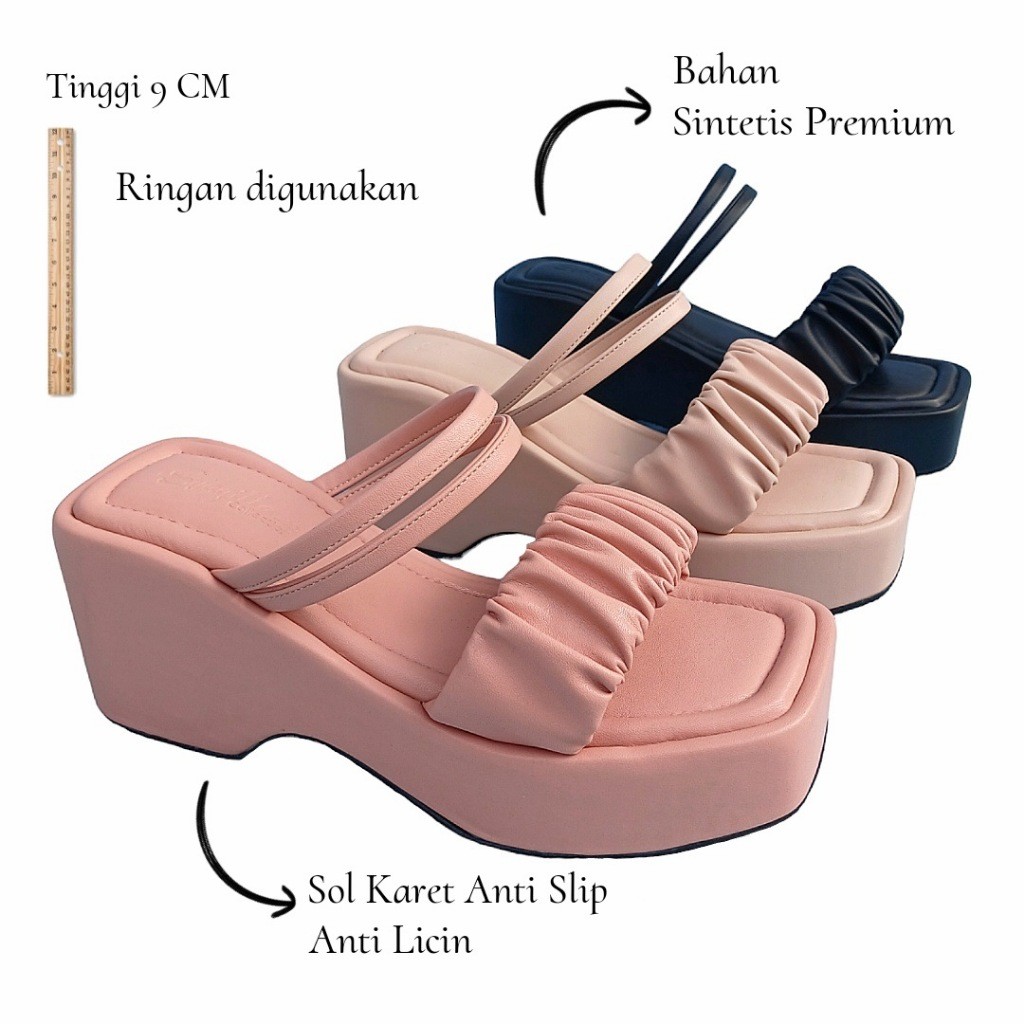 Wedges Weagnes Hktinggi Hadiah Kado Pacar Sandal Kondangan Remaja Perempuan Phaktebal Srandal Korean