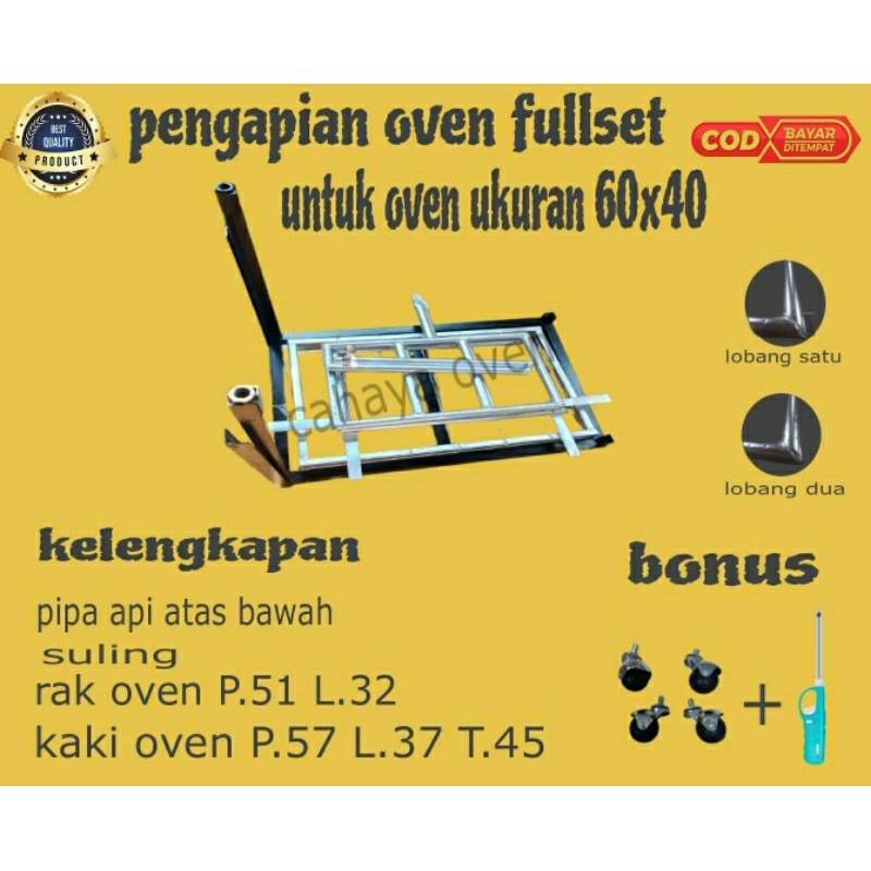 pipa api oven gas pengapian oven gas pipa api atas bawah,suling,rak penyangga loyang,kaki oven,