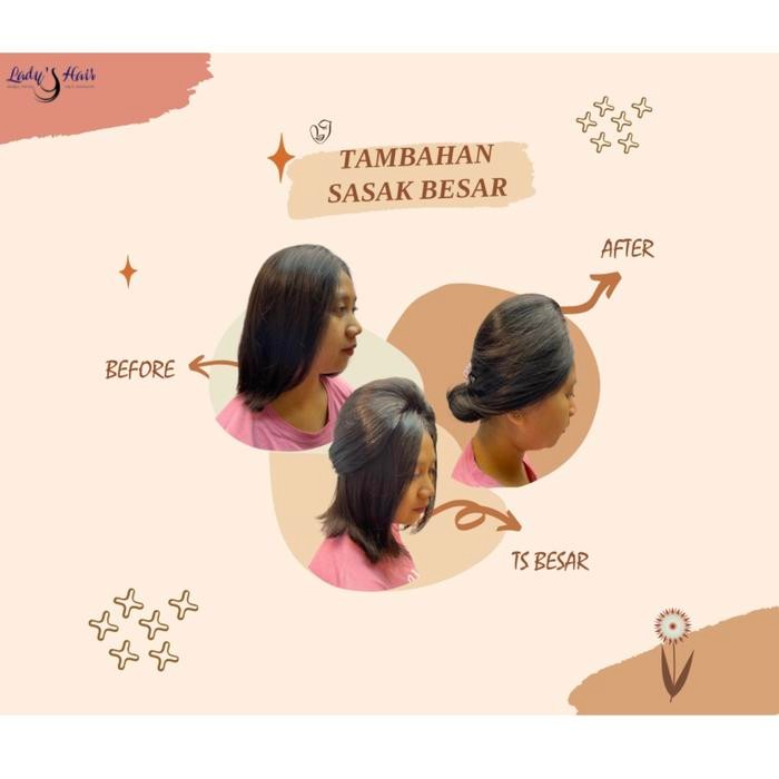Tambahan Sasak Penambah Volume Rambut Penutup Uban Hairtop Sanggul Gratisongkir