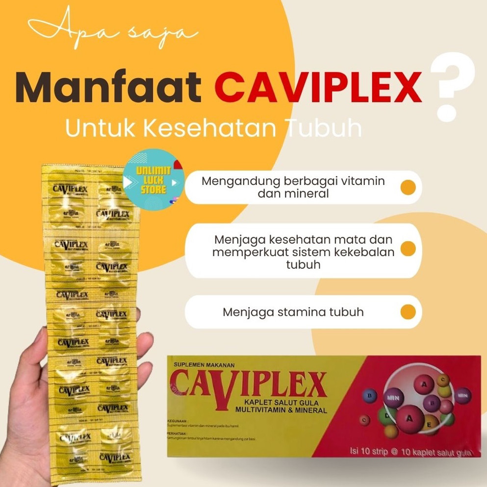 CAVIPLEX 1 BOX 10 STRIP MULTIVITAMIN GROSIR