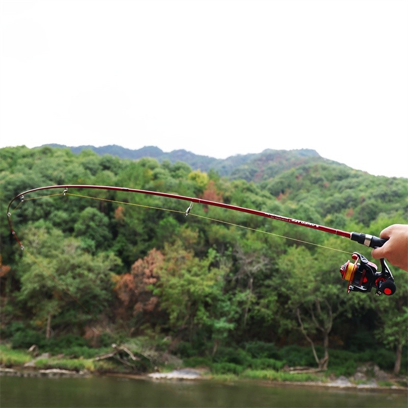 Sougayilang 180cm Jraon Pancing Serat Carbon 2 Bagian 6-12LB Ultralight Joran BC Spinning Joran
