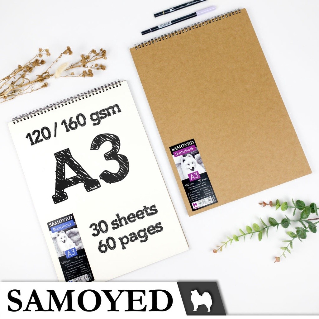 

Buku Gambar / Sketsa / Drawing / Sketch Book / Pad / Sketchbook / Sketchpad A3 120 / 160 gsm Samoyed