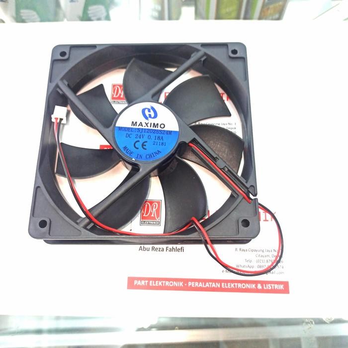 JTTOP" COOLING FAN EXHAUST FAN KIPAS PENDINGIN DC 24V 12X12 12 CM 24 VOLT DC