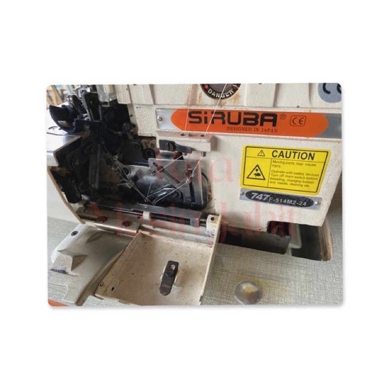 Set Mesin Obras Siruba Second Benang 4 Meja Kaki Dinamo Baru Servo