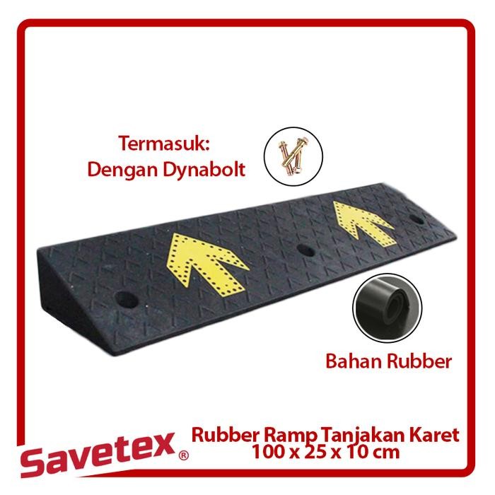

Terlaris Rubber Ramp / Tanjakan Karet Miring / 100 X 25 X 10 Cm