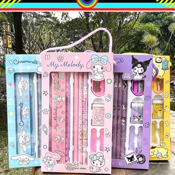 

5 IN 1 SET ALAT TULIS SANRIO SET ALAT TULIS SEKOLAH SANRIO ALAT TULIS