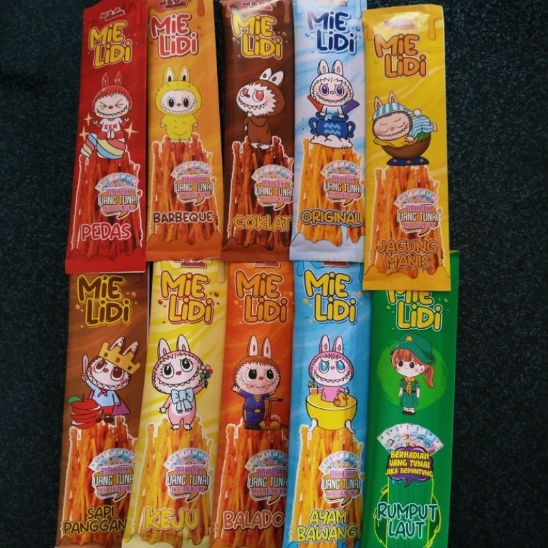 

MIE LIDI KARAKTER ISI 50PCS BERHADIAH VIRAL MURAH ECERAN 1000 BY MO SNACK WE!!