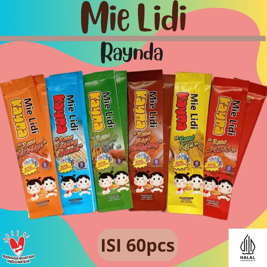 

Paket Usaha Mie Lidi 60pcs Mix Variant Rasa / Snack Murah / Mie Lidi Karakter / Food Noodle Instant