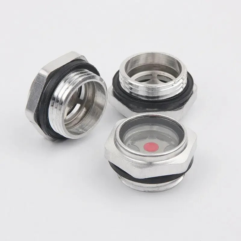 Alu Oil Level Sight Glass Window Air Compressor M14 M16 M18 M20 M22 M24 M26 1/4" 3/8" 1/2" 3/4" 1" B