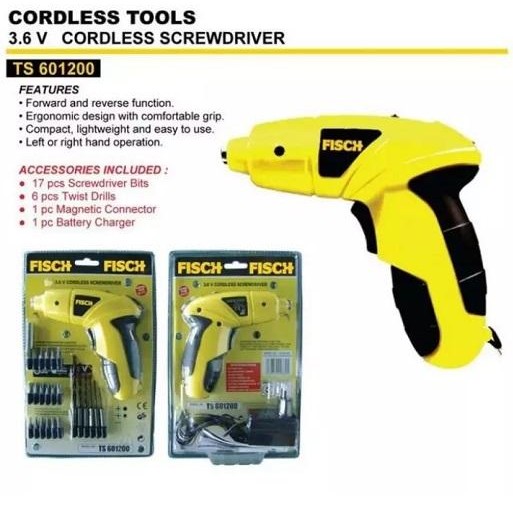 BOR CHARGER TANPA KABEL 3.6V FISCH MESIN BOR CAS CORDLESS SCREWDRIVER