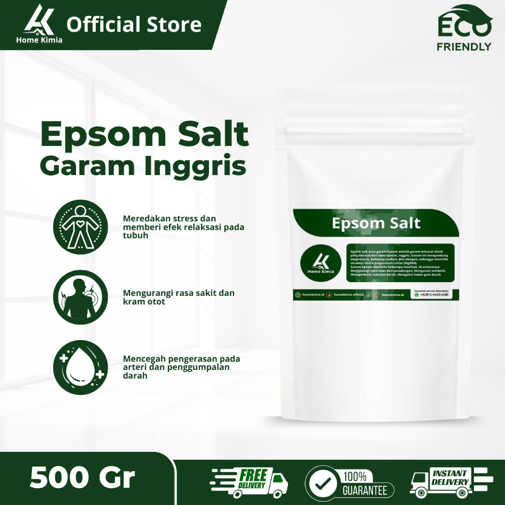 

Home Kimia Epsom Salt - Pure Natural Epsom Salt / Garam Inggris / Garam Berendam 500 gr