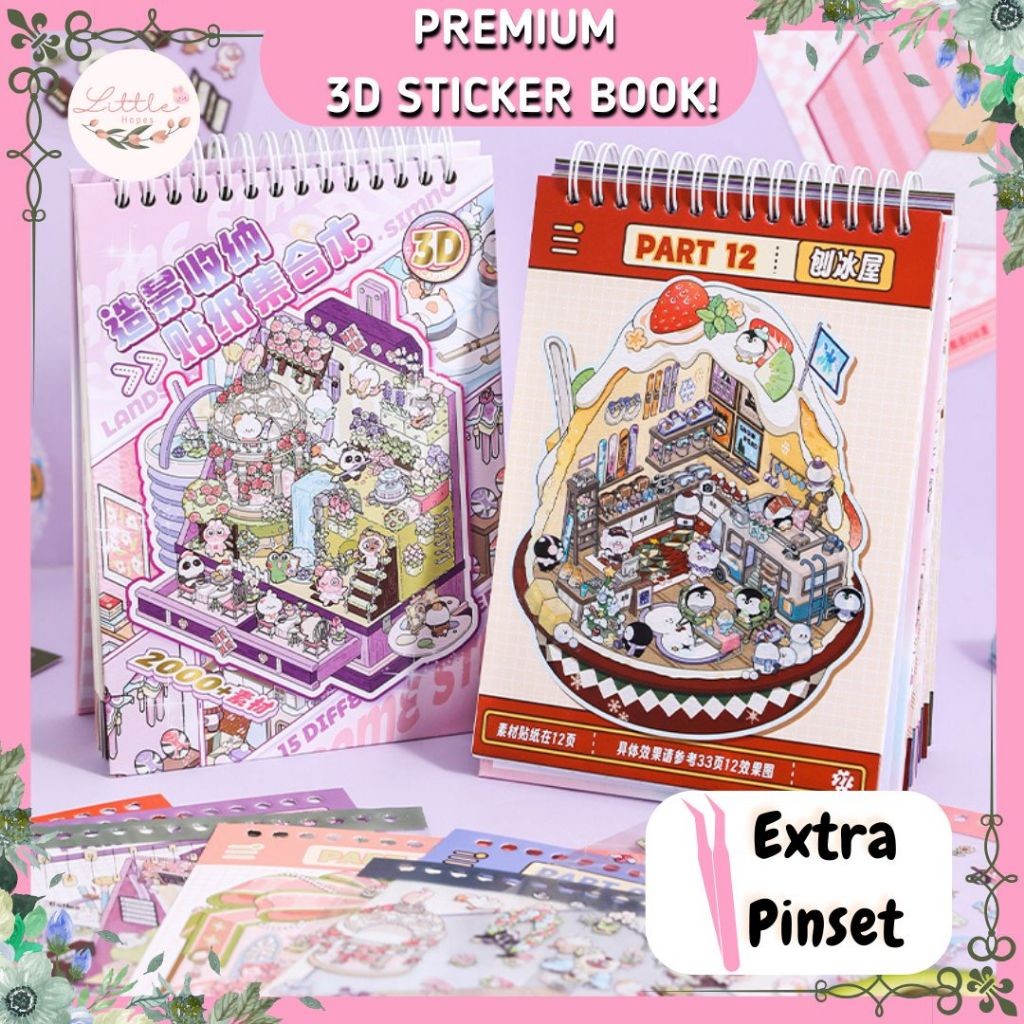 

[20 PCS in 1] Premium Book Sticker 3D Satisfying Decoration Landscaping Creative Korea Viral