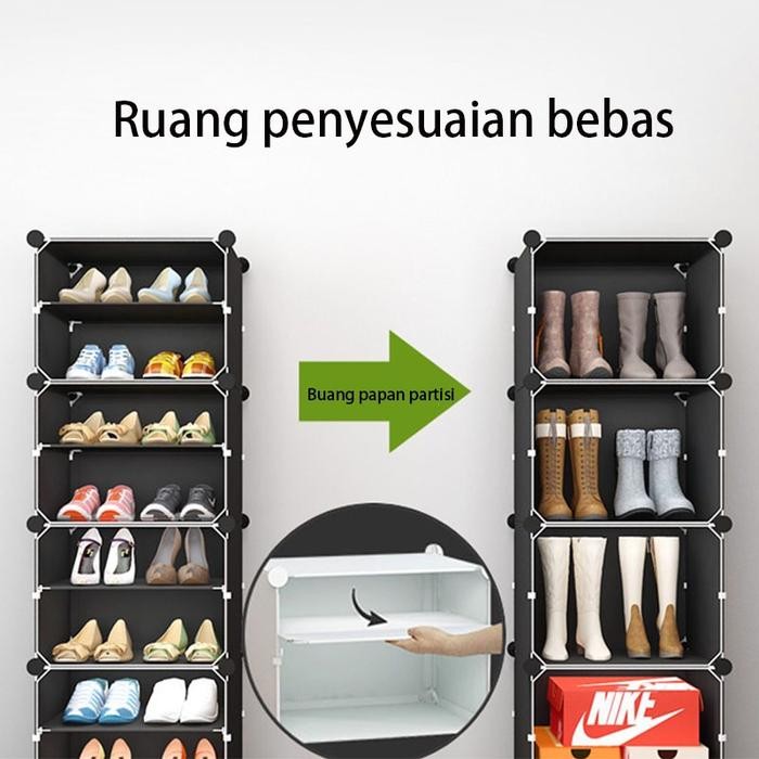 Tidy Tribe Rak Sepatu Tertutup Kotak Sepatu Portable Lemari Sepatu Tempat Penyimpanan Kotak Sepatu