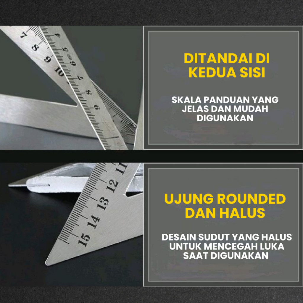 

Feibao Penggaris Segitiga Siku Besi 15 - 20 CM / Steel Triangle Ruler / Penggaris Siku / F42-3091
