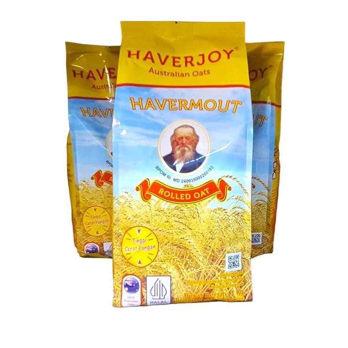 

JTTOP" INSTAN QUICK COOKING ROLLED CHOCO CHIPS OATS OAT OATMEAL HAVERJOY 1KG 1 KG (PACK)