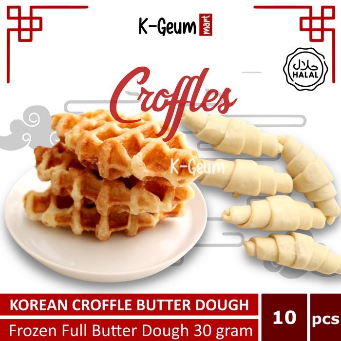 

JTTOP" CROFFLE CROISSANT DOUGH FROZEN FULL BUTTER HALAL 30GR ISI 10 PCS
