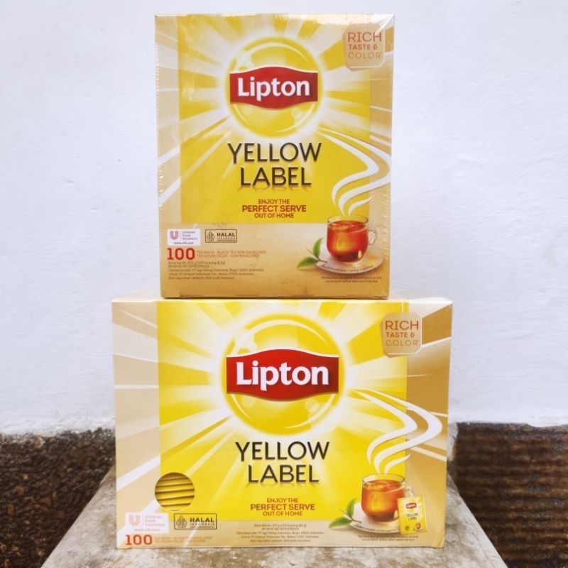 

LIPTON TEA YELLOW LABEL 100 sachet LIPTON envelope & lipton non envelope - teh celup - teh hijau