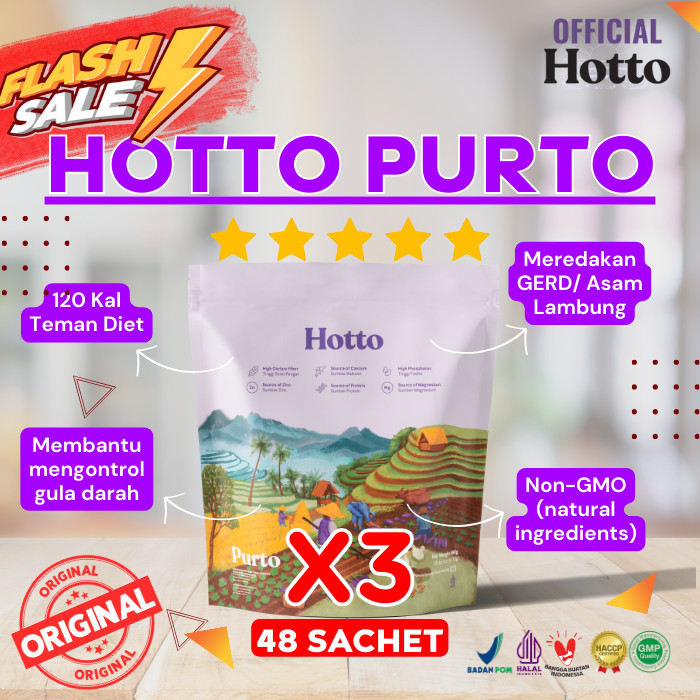 

JTTOP" DISKON BUNDLING!! HOTTO PURTO 3 POUCH (TOTAL 48 SACHET)