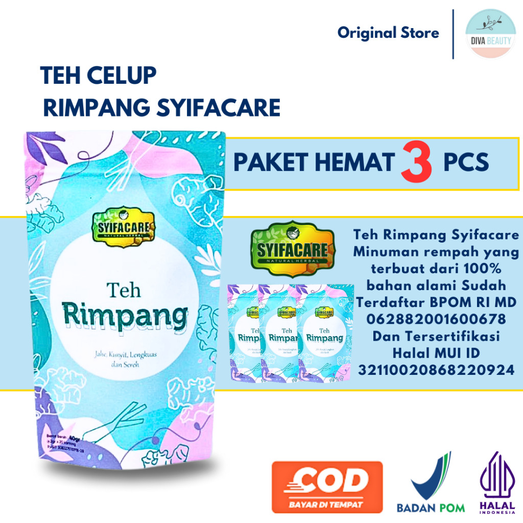 

Teh Rimpang Celup Syifacare Teh Kesehatan Untuk Diet Ala JSR Terbuat Dari Bahan Rempah Alami