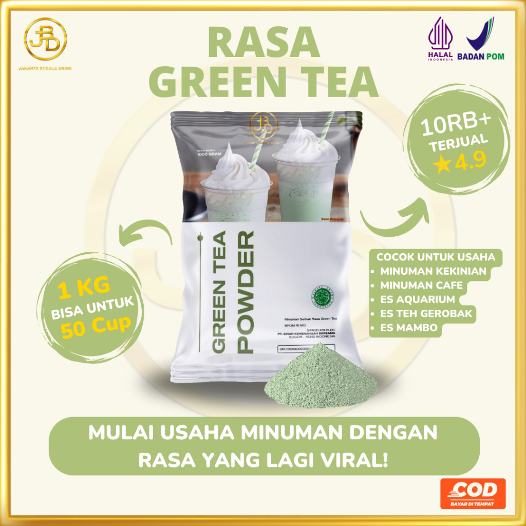 

Bubuk Minuman Premium GREEN TEA -Jakarta Bubble Drink BPOM&HALAL