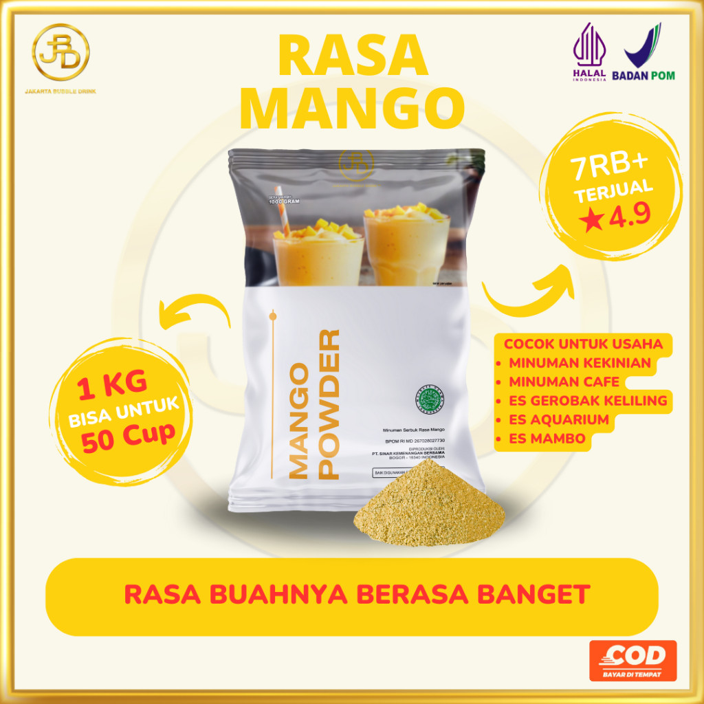 

Bubuk Minuman Premium MANGO -Jakarta Bubble Drink BPOM&HALAL