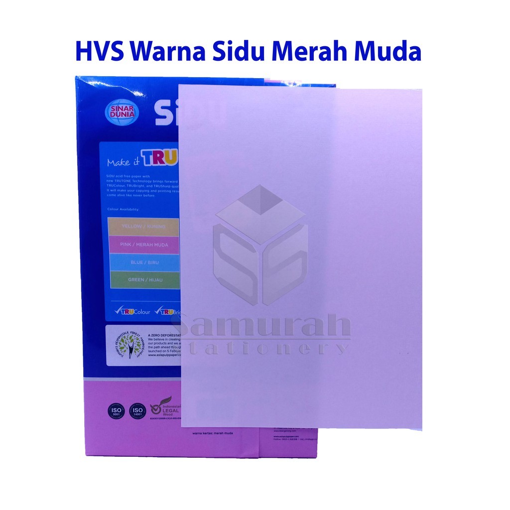 

Kertas HVS Sinar Dunia A4 70 Gsm Warna / Kertas SIDU A4 Warna 70 Gram / Merah / Kuning / Biru Hijau