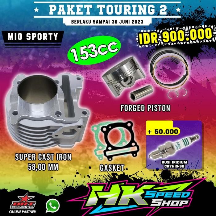 BLOK BORE UP BRT CASTING IRON + PISTON 58mm MIO SPORTY SMILE NOUVO