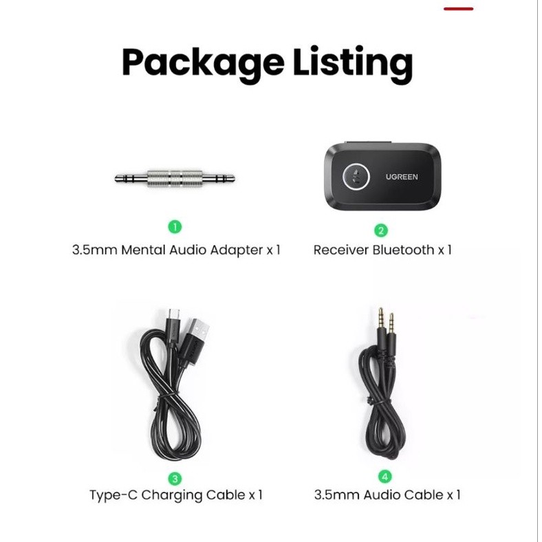 Ugreen 90748 Receiver Bluetooth 5.3 Wireless - Dongle Bluetooth - Ugreen Receiver For Car Speaker